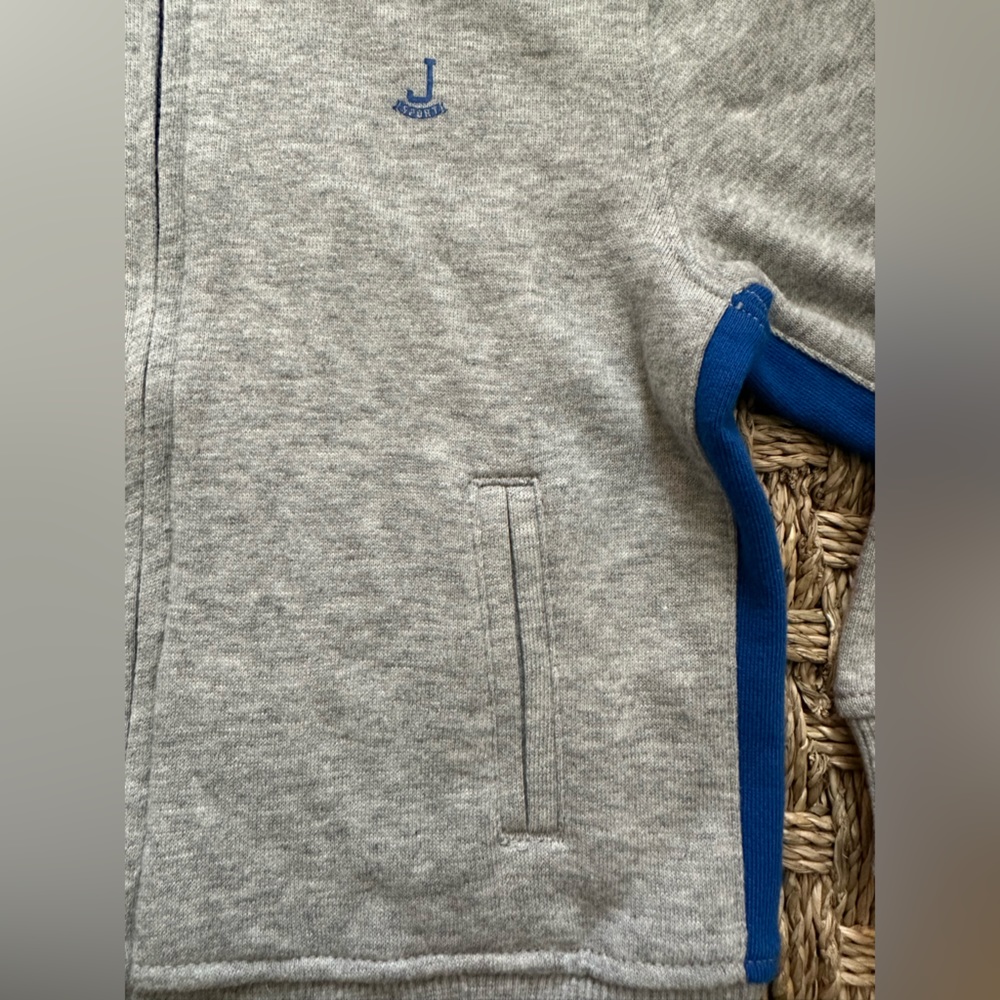 Janie and Jack French Terry Zip Front Sweatshirt Track Jacket - Picture 4 of 6